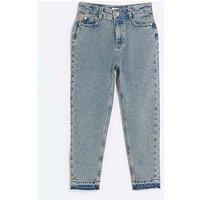 River Island Girls Pink Overdyed Jean - Blue