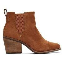Toms Everly Oiled Nubuck Heeled Ankle Boot - Tan