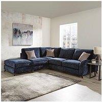Very Home Verity Left Hand Fabric Corner Chaise Sofa + Footstool