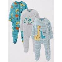 Mini V By Very Baby Boy 3 Pack Mummy And Daddy Sleepsuit - Multi