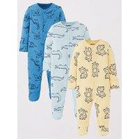 Everyday Baby Boy 3 Pack Multi Print Sleepsuit - Multi