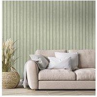 Holden Decor Wood Slat Wallpaper - Soft Green