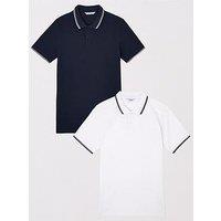 Everyday Tipped Pique Polo Shirt (2 Pack) - Multi