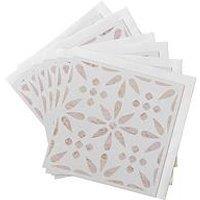 D-C-Fix Vintage Flowers Dc Fix Self Adhesive Vinyl Wall Tiles -30.5Cm X 30.5Cm (Pack 6 Tiles = 0.56Sqm)