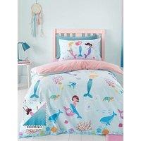 Catherine Lansfield Mermaid Blue Reversible Duvet Cover Set