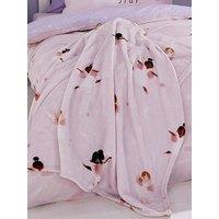 Catherine Lansfield Dancing Fairies Soft Cosy Fleece Throw Pink