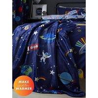 Catherine Lansfield Lost In Space Soft Cosy Fleece Blanket - Blue