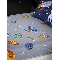 Catherine Lansfield Lost In Space Fitted Sheet - Grey