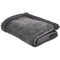 Catherine Lansfield Velvet & Faux Fur Throw - Blush