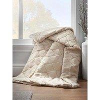 Catherine Lansfield Cosy Diamond Soft Throw - Natural