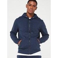 Very Man Essential Zip Through Hoodie - Navy