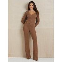 Michelle Keegan Knitted Trousers - Camel