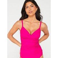 Everyday Shape Enhancing Twist Tankini Top - Pink