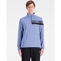 New Balance Mens Running Accelerate 1/4 Zip Top - Blue