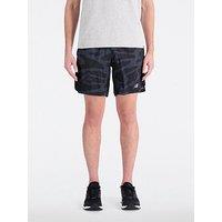 New Balance Mens Running Printed Accelerate 7 Inch Shorts - Black
