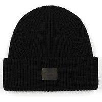 Allsaints Travelling Rib Knit Beanie- Black
