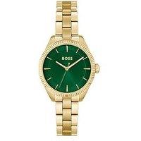 Boss Ladies Sage Light Yellow Gold Ip Bracelet Watch