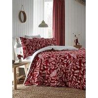 Dreams & Drapes Woodland Owls Sherpa Duvet Cover Set - Red