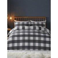 Fusion Gingham Seersucker Duvet Cover Set - Charcoal