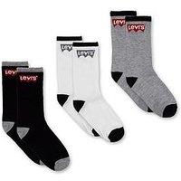 Levi'S Boys Batwing Regular Cut 3 Pack Socks - Black
