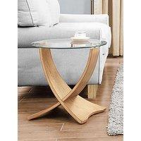 Jual Siena Glass Side Table - Real Wood Veneer
