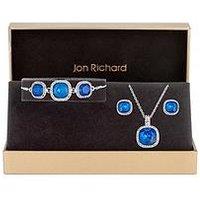 Jon Richard Silver Plated And Bermuda Blue Trio Set - Gift Boxed