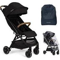 Nuna Trvl Compact Stroller With Rain Rover And Carry Bag - Caviar