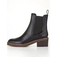 V By Very Block Heel Chelsea Boot - Black