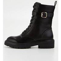 V By Very Wide Fit Lace Up Boot - Black