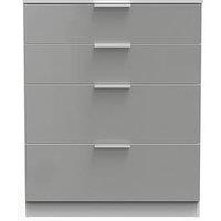 Swift Adair Ready Assembled 4 Drawer Deep Chest - Matt Grey