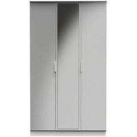 Swift Adair Part Assembled 3 Door Mirrored Wardrobe - Matt Grey
