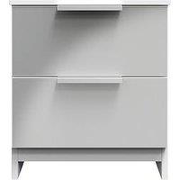 Swift Adair Ready Assembled 2 Drawer Bedside Cabinet - Matt Grey