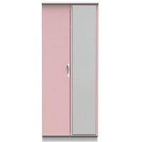 Swift Alva Ready Assembled 2 Door Gloss Mirrored Wardrobe - Pink