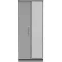 Swift Logan Ready Assembled 2 Door Mirrored Wardrobe - Grey