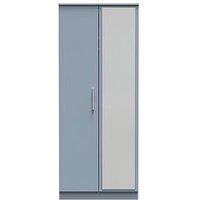 Swift Logan Ready Assembled 2 Door Mirrored Wardrobe - Blue