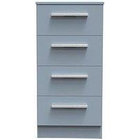 Swift Logan Ready Assembled 4 Drawer Tall Boy - Blue