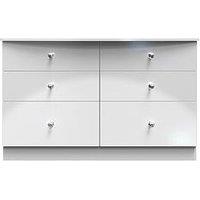 Swift Lumiere Ready Assembled 6 Drawer Wide Chest With Led Lights