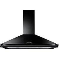 Rangemaster Clahdc110Bc 110Cm Wide Chimney Cooker Hood - Classic Black With Chrome Trim