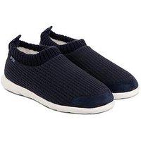 Totes Isotoner Iso-Flex Waffle Bootie & Memory Foam - Navy