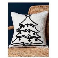 Very Home Christmas Tree Tufted Cushion