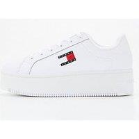 Tommy Jeans Flatform Leather Trainer - White