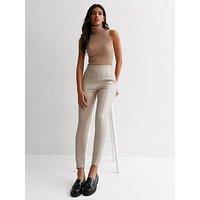 New Look Off White Leather-Look High Waist Leggings