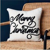 Very Home Merry Christmas Tufted Cushion