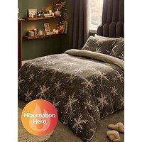 Silentnight Christmas Winter Snowflake Cosy Fleece Duvet Cover Set