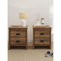 Gfw Set Of 2 Boston Bedside Chests - Oak