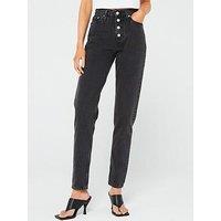 Calvin Klein Jeans High Waist Mom Jeans - Black