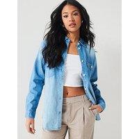 V By Very Relaxed Denim Shirt With Oversized Pockets