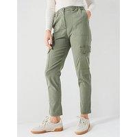 V By Very Utility Cargo Straight Trousers - Khaki