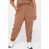 V By Very Curve Seam Front Cuffed Jogger - Brown