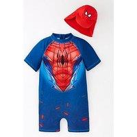 Spiderman 2 Piece Swim Surf Suit And Hat